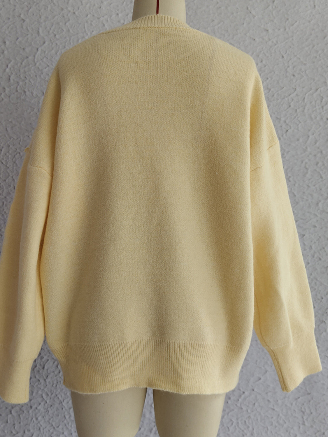 Flower Round Neck Long Sleeve Sweater Cozy
