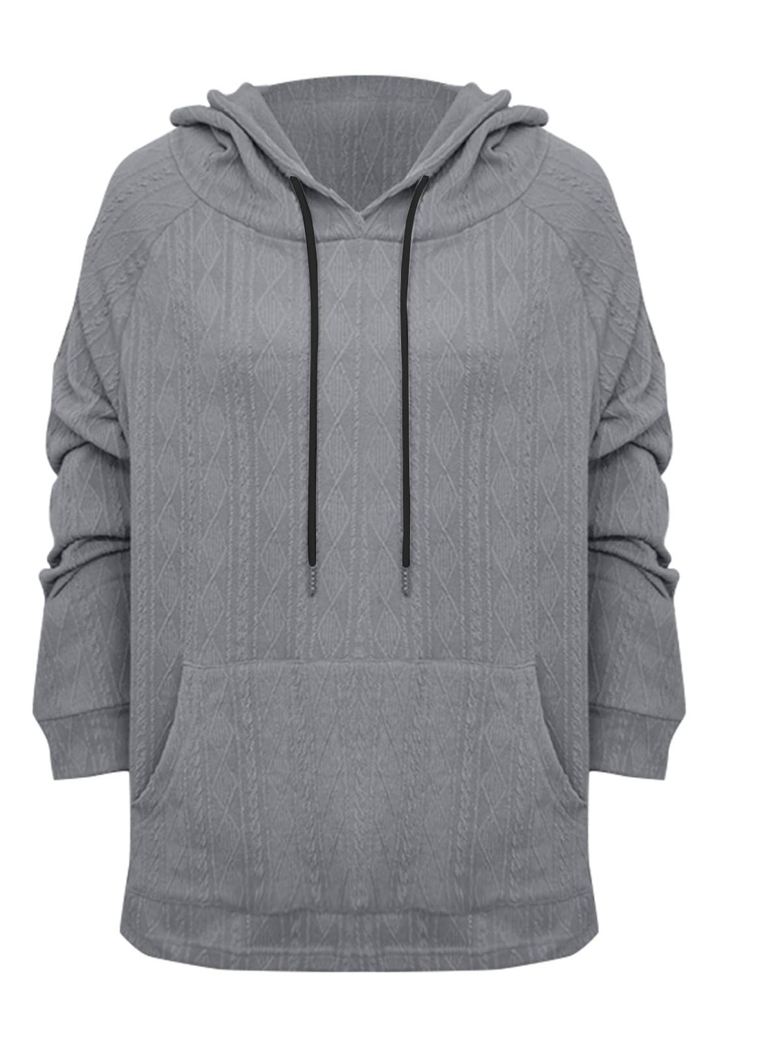 Full Size Drawstring- Long Sleeve Hoodie