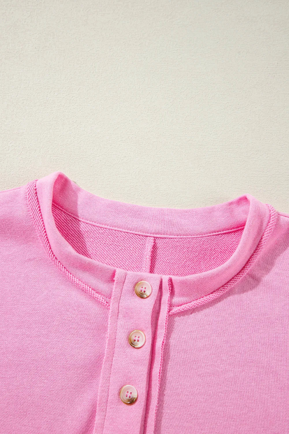 Half Button Long Sleeve Sweatshirt-Cozy-Casual
