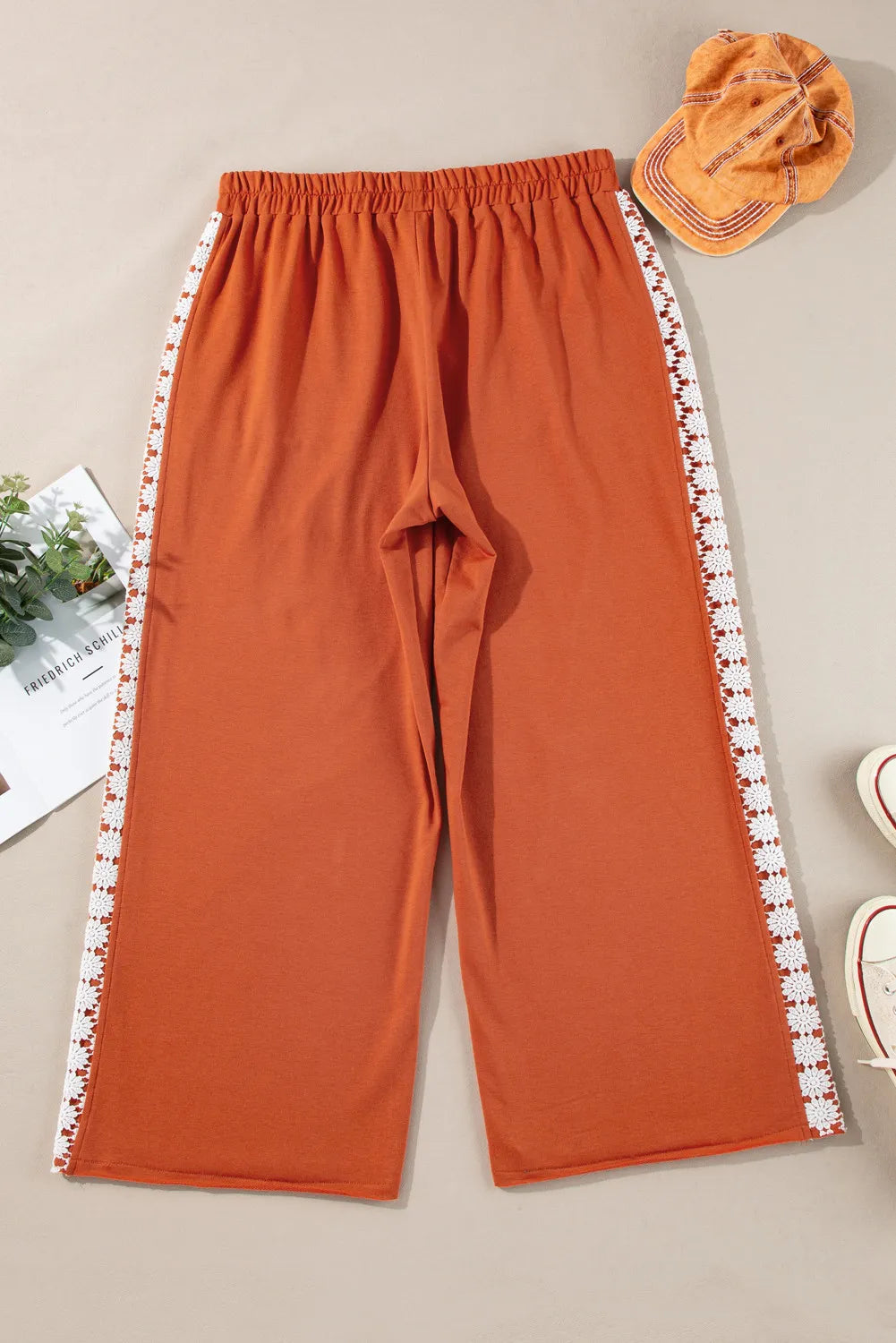 Plus Size Wide Leg Pants-Casual-Comfortable