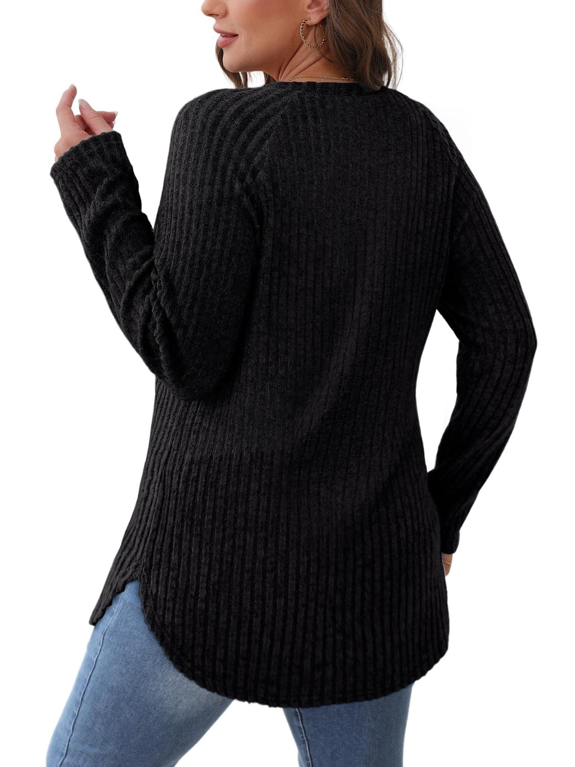 Round Neck Raglan Sleeve T-Shirt-Casual-Fashion