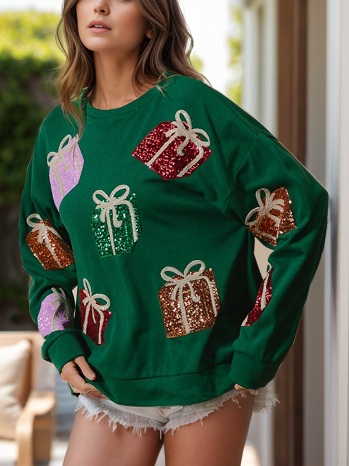 Sequin Gift Box - Long Sleeve Sweatshirt