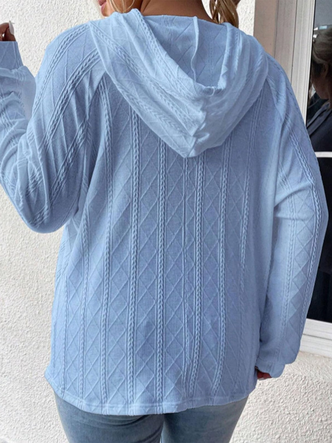 Full Size Drawstring- Long Sleeve Hoodie
