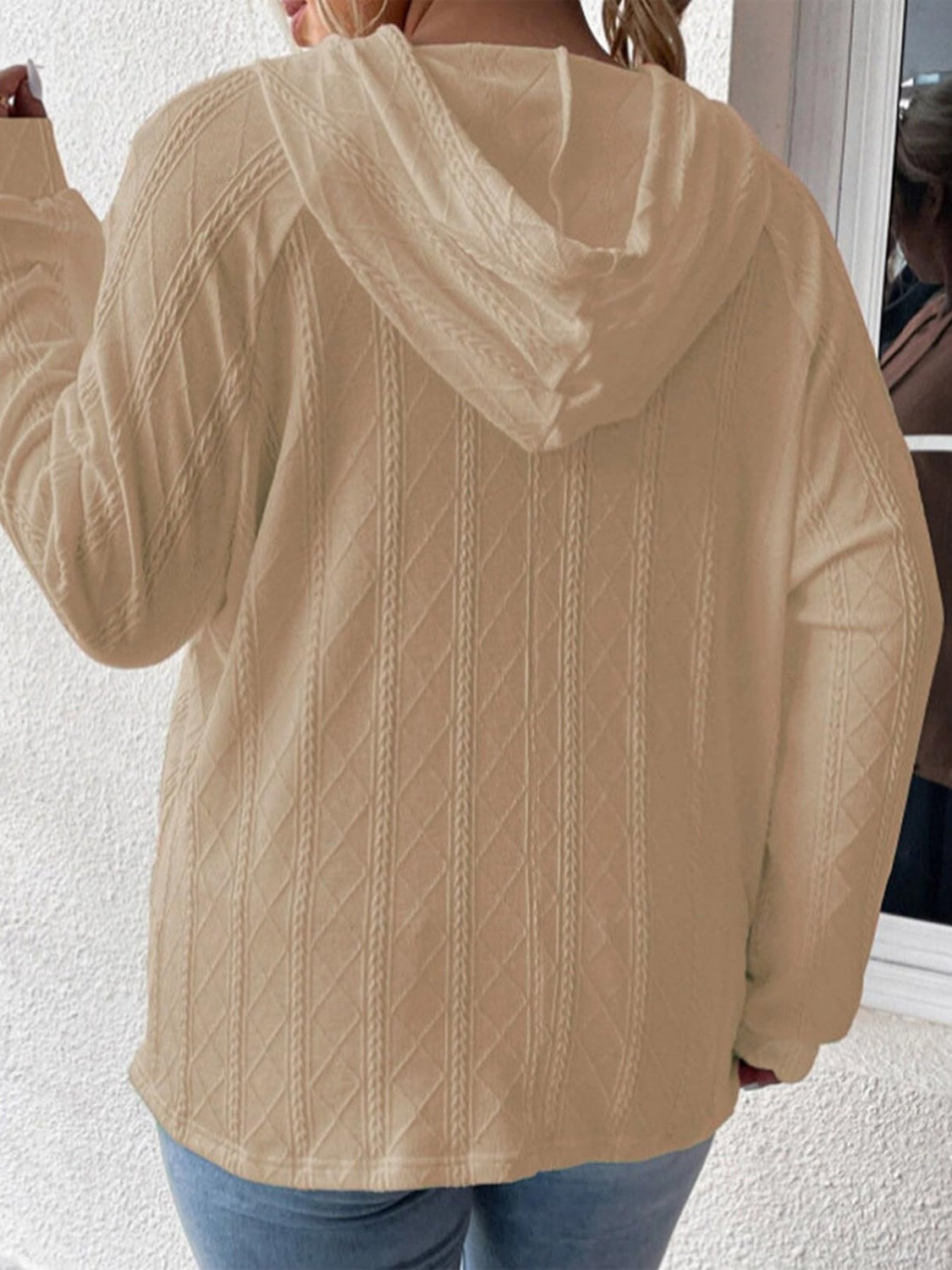 Full Size Drawstring- Long Sleeve Hoodie