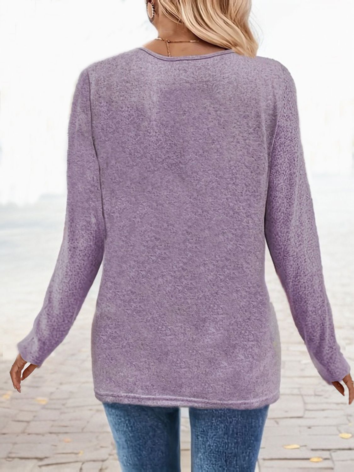 Square Neck Long Sleeve T-Shirt-Comfortable