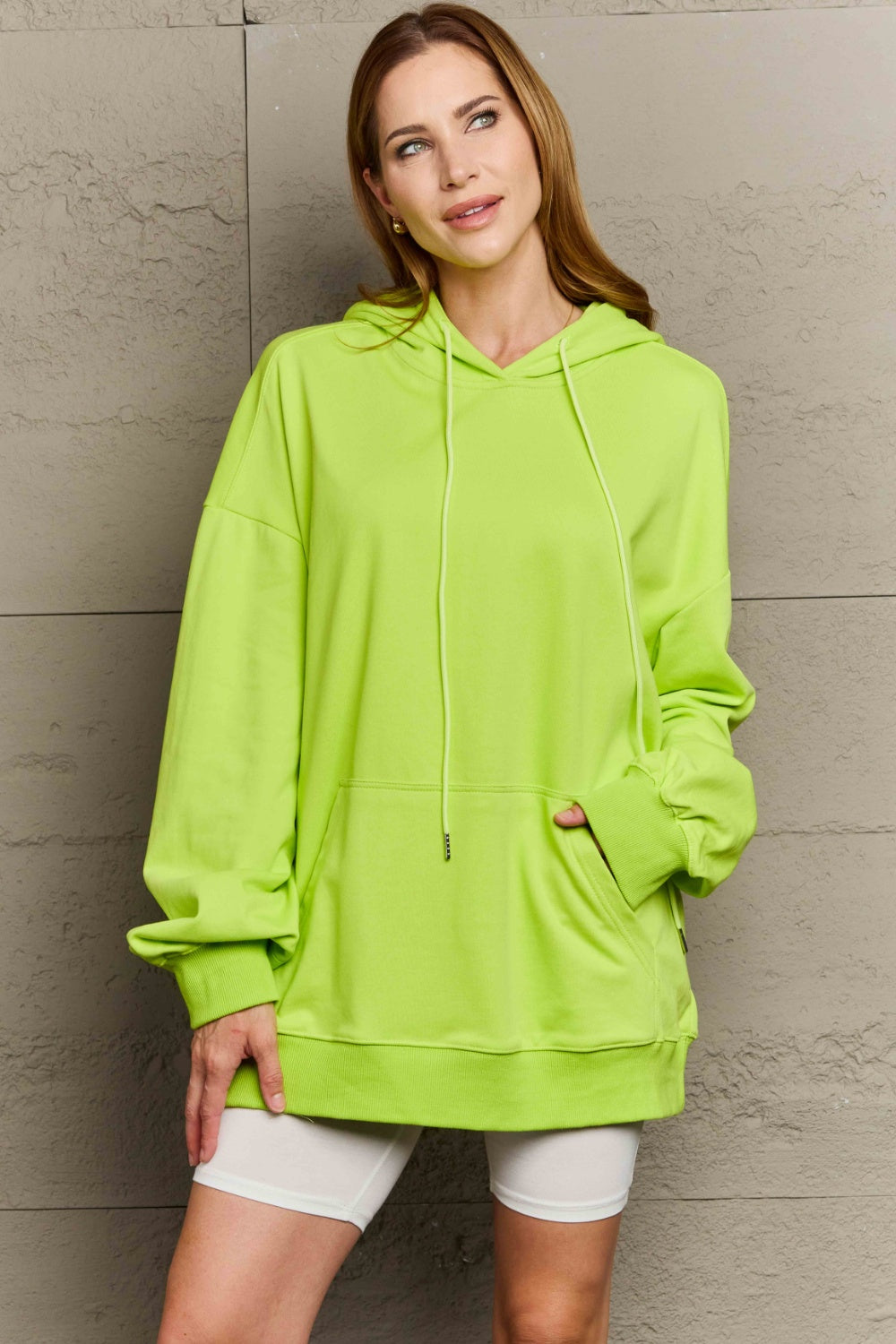 Full Size Drawstring - Long Sleeve Hoodie
