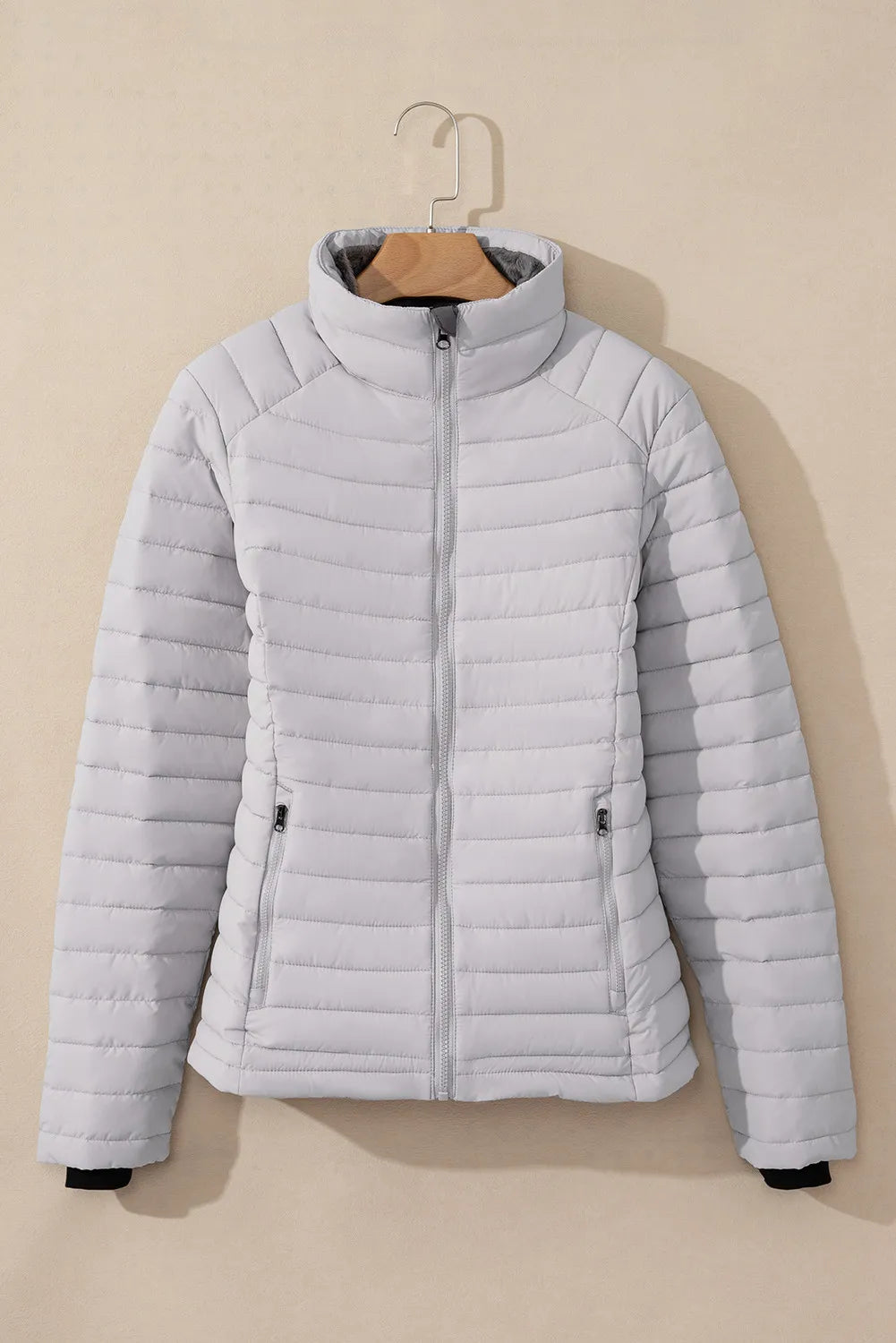 Turtleneck Zip Up Long Sleeve Jacket-Unique