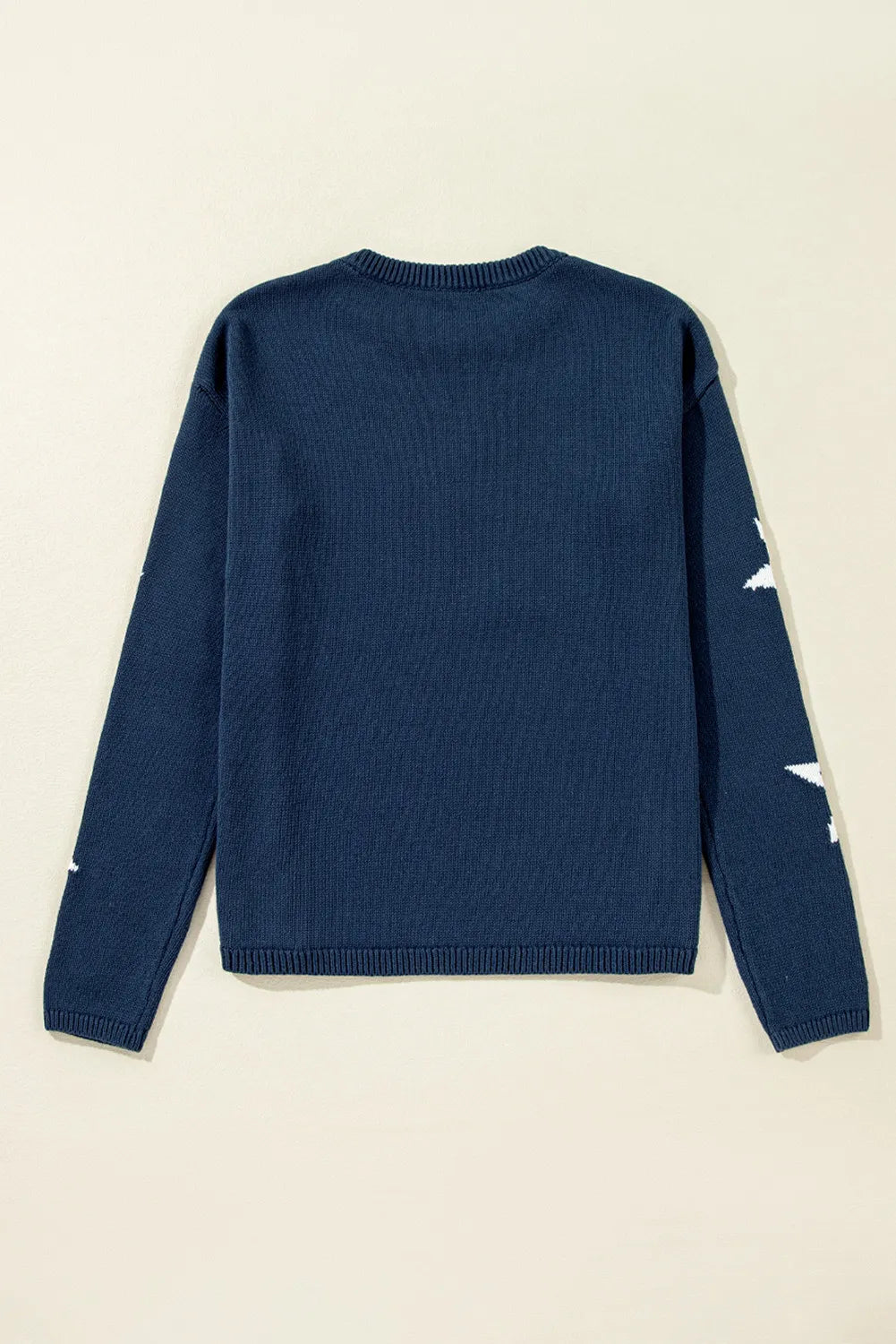 Star Round Neck - Long Sleeve Sweater-Casual