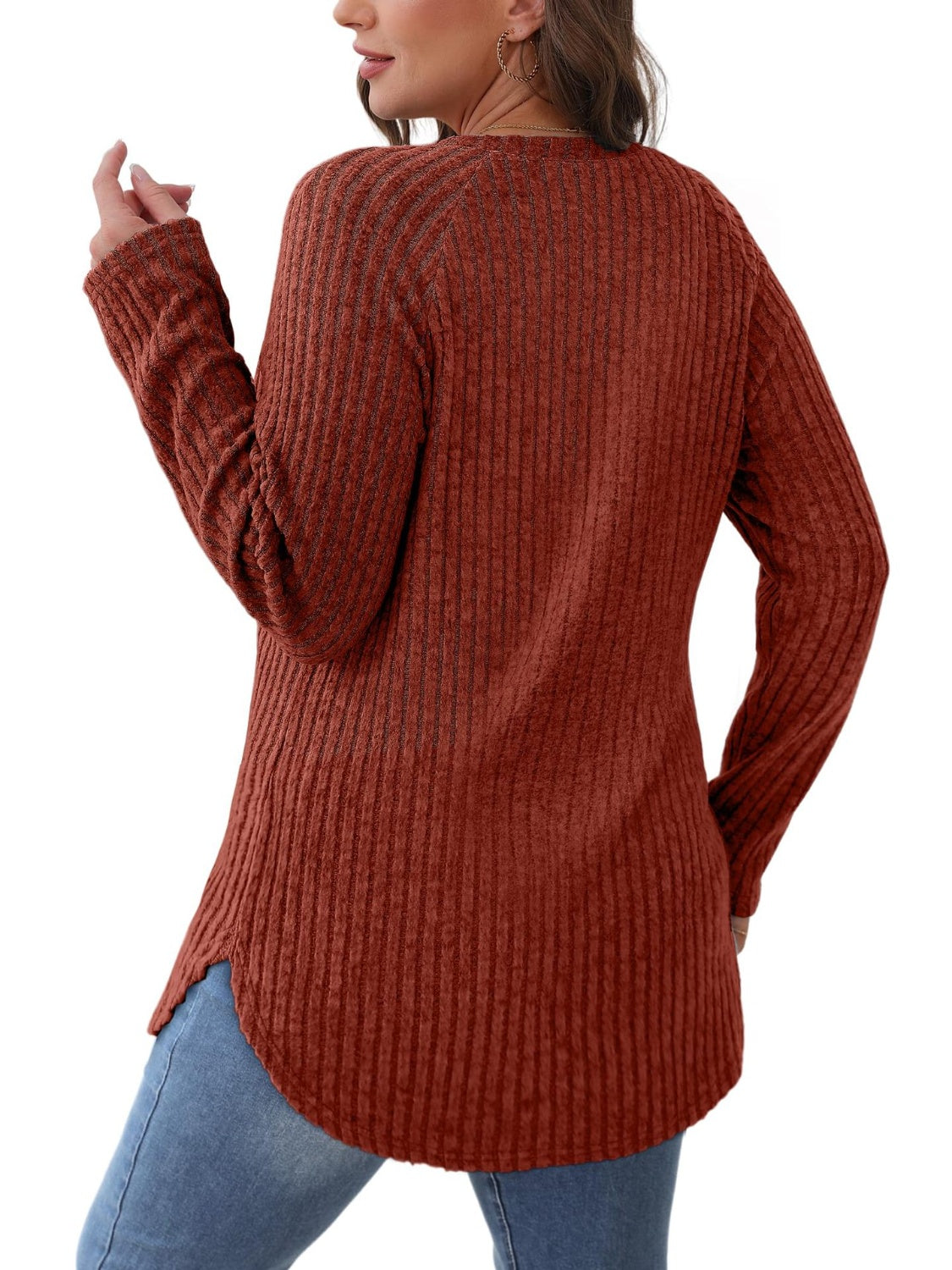 Round Neck Raglan Sleeve T-Shirt-Casual-Fashion