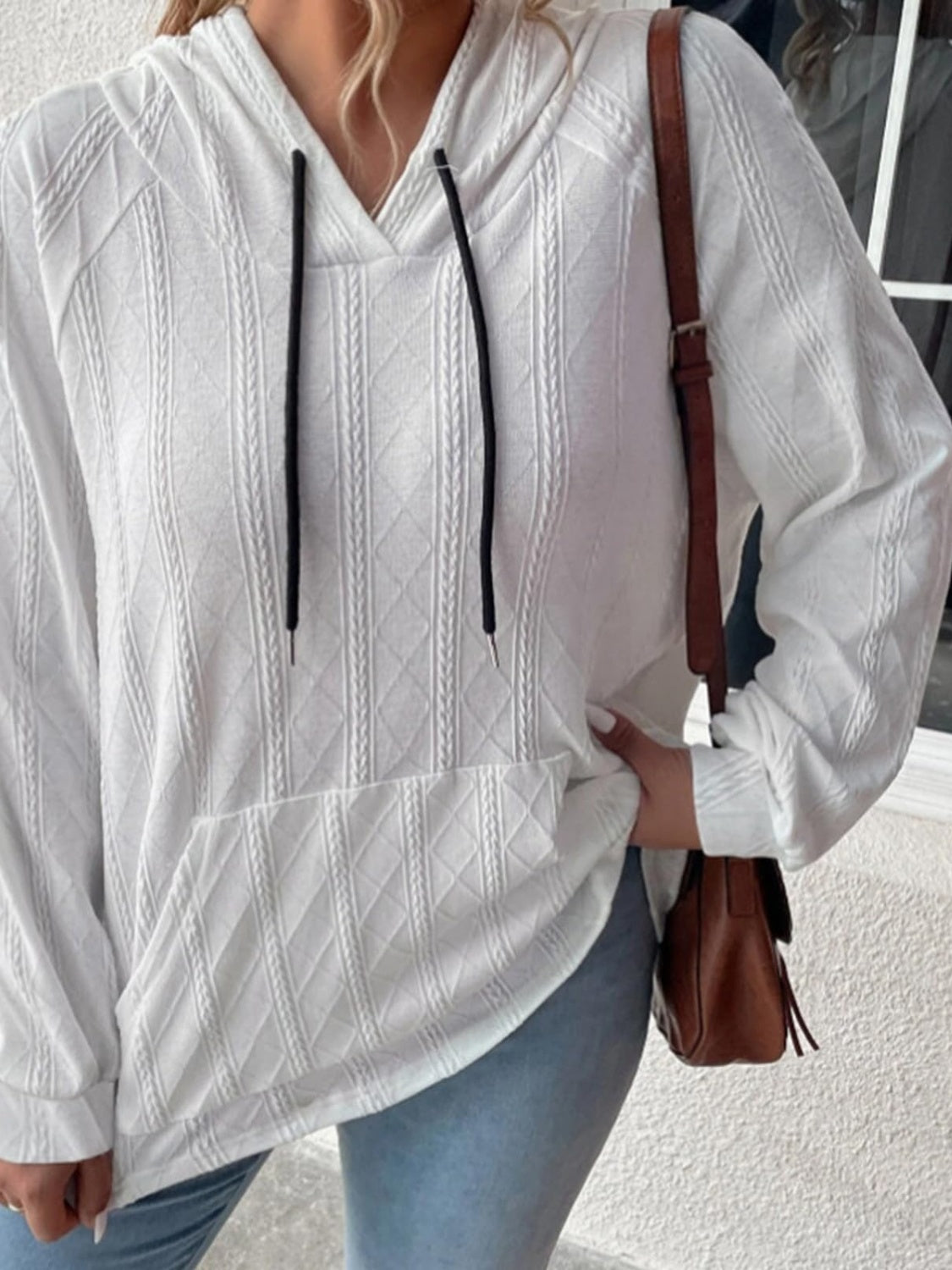 Full Size Drawstring- Long Sleeve Hoodie