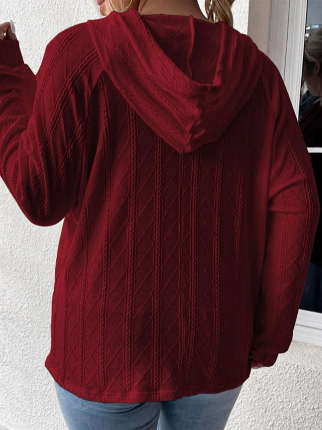 Full Size Drawstring- Long Sleeve Hoodie