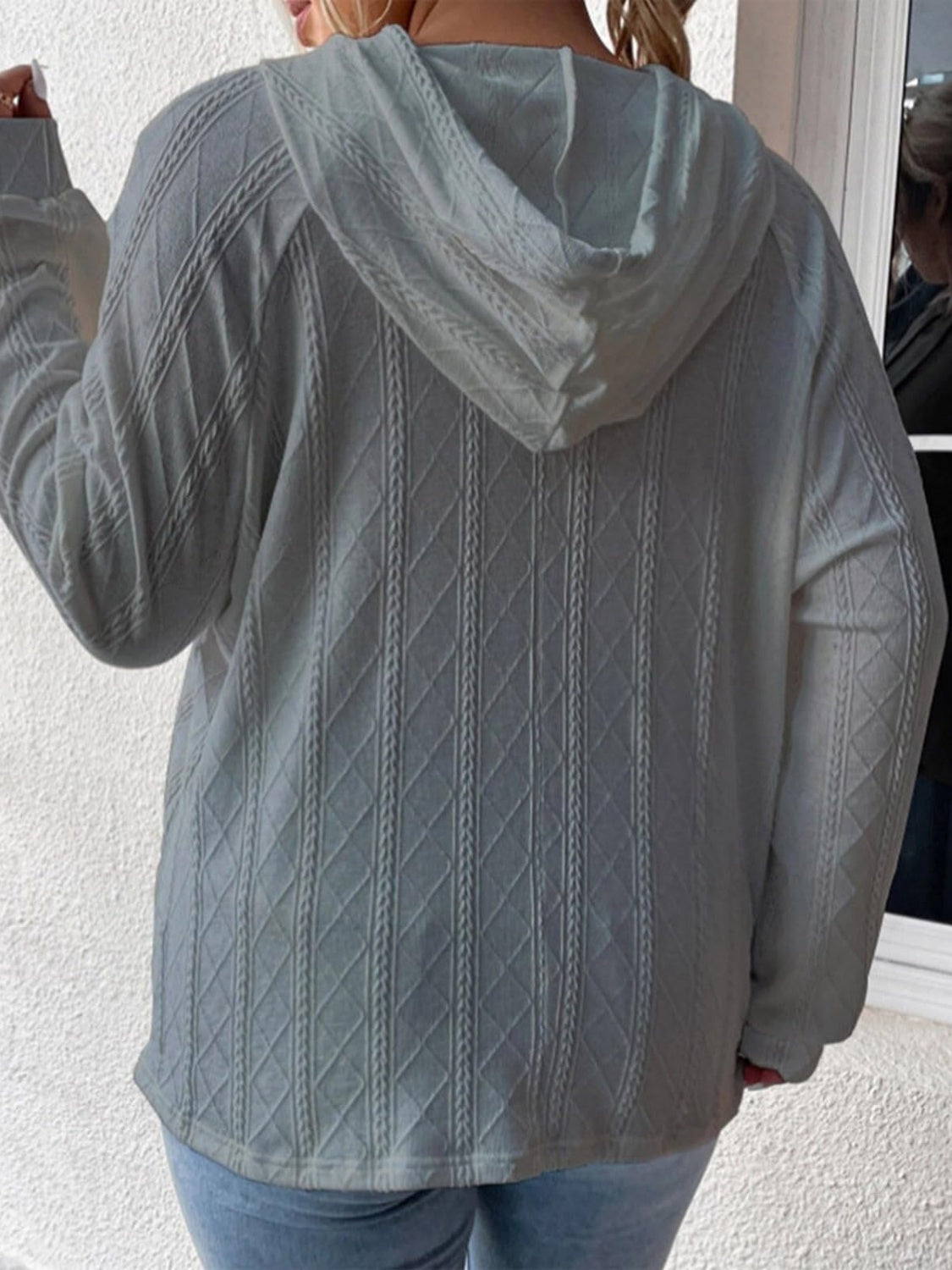 Full Size Drawstring- Long Sleeve Hoodie