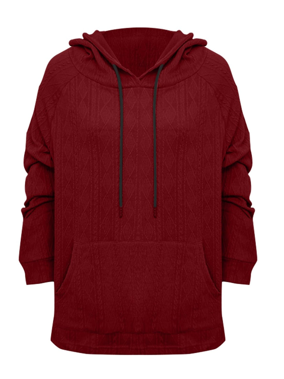 Full Size Drawstring- Long Sleeve Hoodie