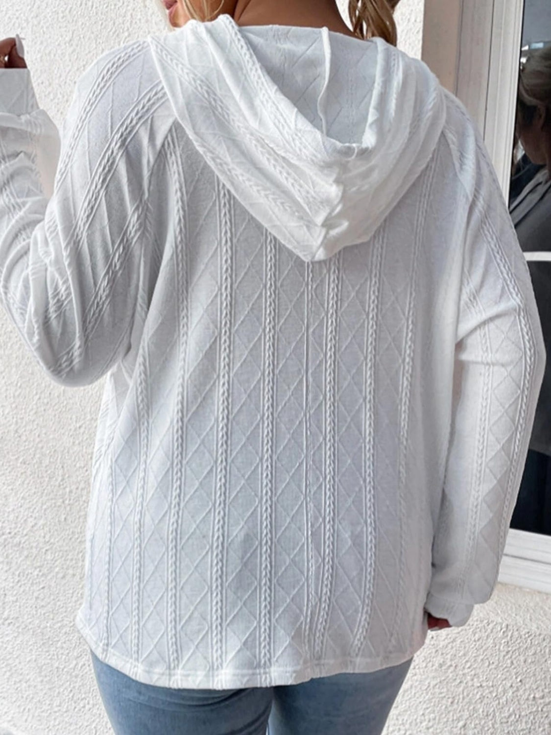 Full Size Drawstring- Long Sleeve Hoodie