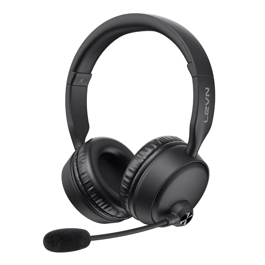 LEVN ProComm Bluetooth 5.3 Headset with AI Noise Cancellation